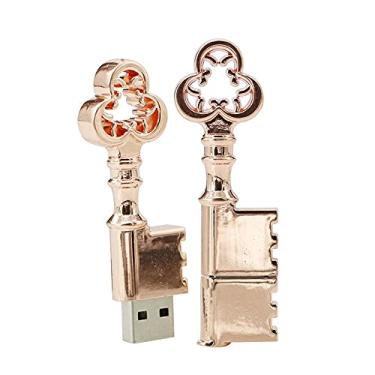 Imagem de 128 GB de metal em formato de chave USB 2.0 Flash Drive Pen Drive Pen Drive USB Stick USB Drive Flash Disk Pen Drive USB Stick U Disk PenDrive (ouro rosa)