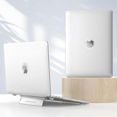 Imagem de Estojo de Capa Laptop Plastic Hard Shell Case Compatible with MacBook Air 13 Inch (2018-2021, M1) (Model: A1932,A2179,A2337), Laptop Stand Protective Case Capa protetora (Color : Ice Mist White)
