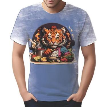 Imagem de Camiseta Camisa Tshirt Chefe Tigre Cozinheiro Cozinha Hd 1 - Enjoy Sho