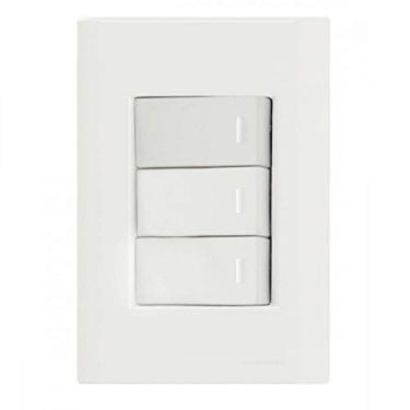 Imagem de Conjunto 4x2 com 3 Interruptores Simples 10 A 250 V Tramontina Giz Branco