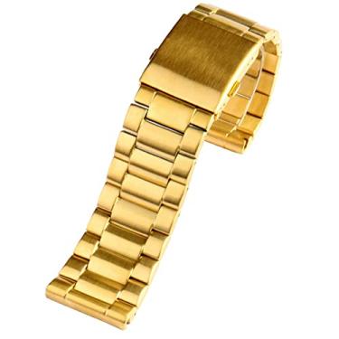 Imagem de Wtukmo Para diesel DZ7333 DZ4344 Relógio grande mostrador masculino metal aço inoxidável pulseira de relógio pulseira dourada 24MM 26MM 28MM Pulseira (Cor: Dourado A, Tamanho: 24mm)