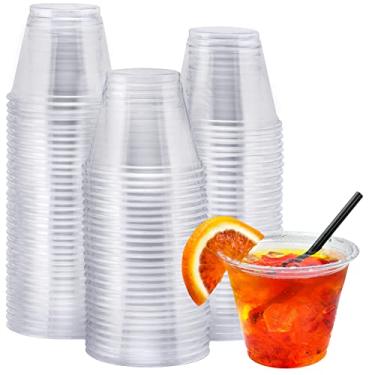 Imagem de NYHI 9 oz Plastic Clear Cups | Value Pack Of Disposable Party Cup Tumblers | Use These Clear Cocktail Cups for Drinks, Wine, Punch, Champagne & More | Essential Party Supplies (100 pack)