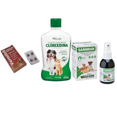 Imagem de Kit Com Shampoo Tratamento Dermatite Canina e Coceira Em Cães - Sarnicida e Pulguicida