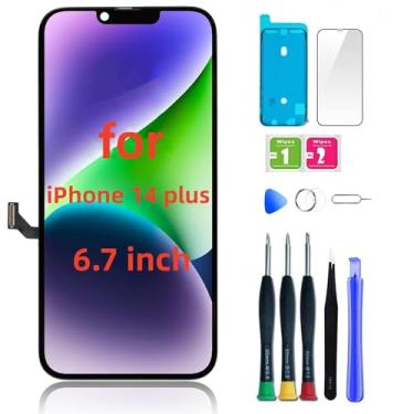 Imagem de bstdianzi Para iPhone 14 Plus 6,7 polegadas (modelo A2632, A2885, A2888, A2887, A2886) 3D Touch Screen Display digitalizador kit de reparo conjunto com conjunto de ferramentas