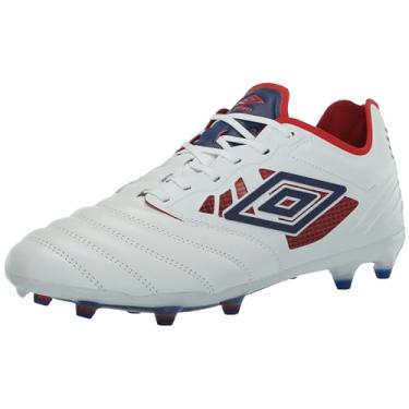 Imagem de Umbro Chuteira de futebol masculina Tocco 4 Pro Fg, Branco/Azul/Vermelho, 39