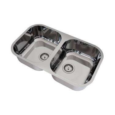 Imagem de Cuba Dupla Docol Spice 71x40 017018ch Inox Alto Brilho