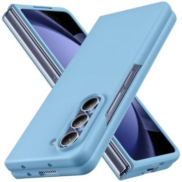 Imagem de YSLBWLE Capa para Samsung Galaxy Z Fold 5, fina e de grau militar, capa protetora rígida à prova de choque azul 20-zfold5-03