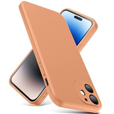 Imagem de YSLBWLE Capa para iPhone 12 Mini, capa fina de silicone líquido, à prova de choque, capa fina para iPhone 12 Mini, capa protetora de câmera de corpo inteiro - laranja 2-IP12mini-06