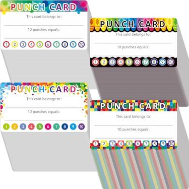 Imagem de 332 PCS Punch Cards, 4 Designs Cartão de Recompensa de Incentivo Estudante Cartões de Fidelidade para Negócios, Sala de Aula, Comportamento Infantil, Estudantes, Professores (9 cm x 5 cm)