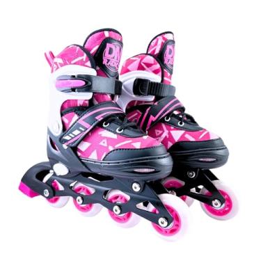 Imagem de Patins Infantil e Adulto, Patins Inline, Patins Infantil Menina e Menino Multicor (Rosa DM Radical, P (30-33))