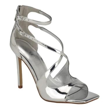 Imagem de GUESS Sandália feminina de salto Sella, Prateado espelhado metálico 040, 37