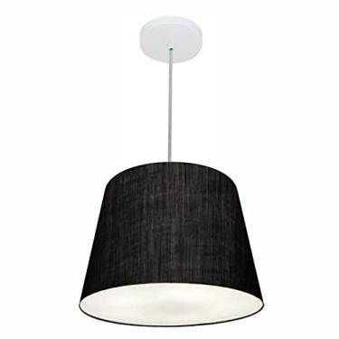 Imagem de Lustre Pendente Cone Cúpula Tecido 30/40x30, Vivare Iluminação, Pendente4155 PR, Preto, Médio