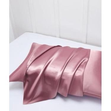 Imagem de 02 Fronha Avulsa Cetim Anti Frizz Macia 50cm x 70cm (rose)