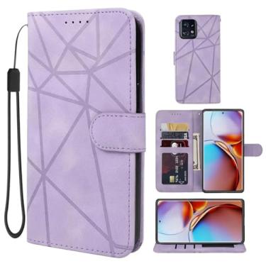 Imagem de Wanyuexes Capa para Motorola Edge Plus 2023 Capa/Moto X40/Moto Edge 40 Pro XT23015 Capa carteira de couro Flip Folio Suporte para cartão de crédito Capa para celular para Motorola Edge Plus 2023 Roxo