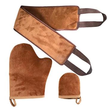 Imagem de Conjunto de luvas autobronzeadoras reutilizáveis com aplicador traseiro - lavável, compatível com todos os produtos de bronzeamento, inclui luvas grandes e pequenas - bronzeamento sem sol sem bagunça