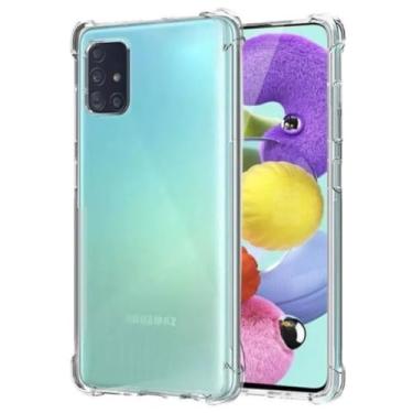 Imagem de Capa Capinha Com Bordas Anti Impacto Para Galaxy A51 5G Tela de 6,5 Polegadas (Bluepink)