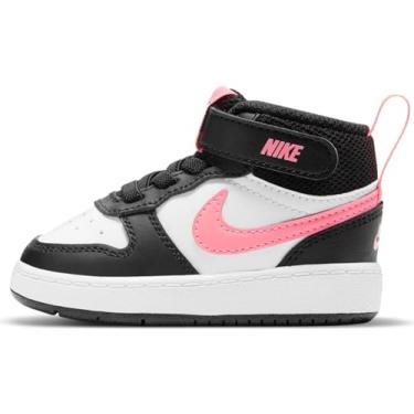 Imagem de Nike Baby Court Borough Mid 2 (infantil) Tênis preto/pôr do sol pulso/branco, 36 unissex, Preto/Sunset Pulse/Branco, 2 Infant