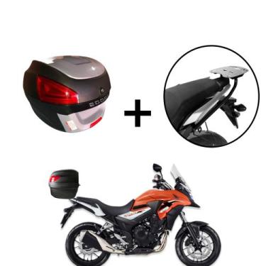 Imagem de Baú Bauleto 29 Litros  + Suporte baú Superior CB 500x 2013+ - AWA, Pra