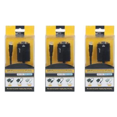 Imagem de Kit Com 3 Adaptador Hdmi X Vga - Importado