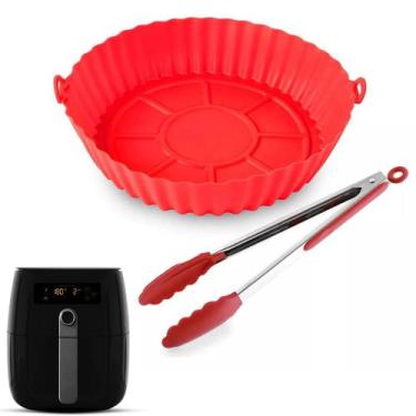 Imagem de Kit Forma Silicone Lavável P/ Fritadeira Air Fryer e Pagador - Clink, 