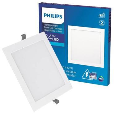 Imagem de Kit 2 Plafon Led Philips Quadrado Embutir 24w Luz Neutra 4000K