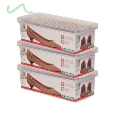 Imagem de Kit 3 Caixa De Sapato Transparente Para Organizar - Pequena - Ordene