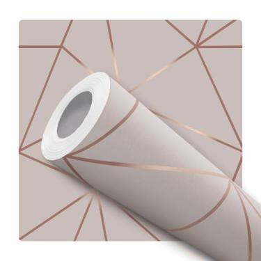 Imagem de Papel de Parede Vinílico Geométrico Rosê Sala Quarto 2m - DELIQUADROS