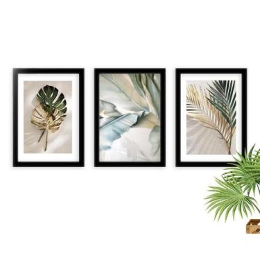 Imagem de Kit 3 Quadros Com Molduras Folhagem Marmorizada - D'Cora