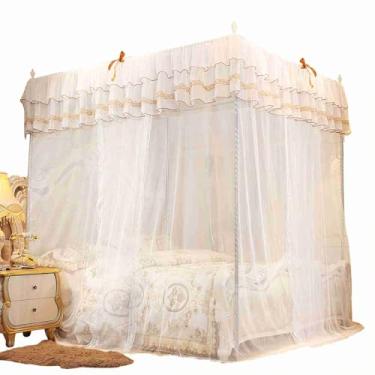 Imagem de Princesa de Luxo Quatro Canto Post Cama Cortina Dossel Rede Mosquiteiro Cama Decoração do Quarto (180 * 200 * 200)