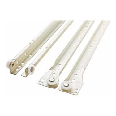Imagem de 6 Corrediça Branca Trilho P/ Gavetas 45cm  (monta 6 Gavetas) - comerci