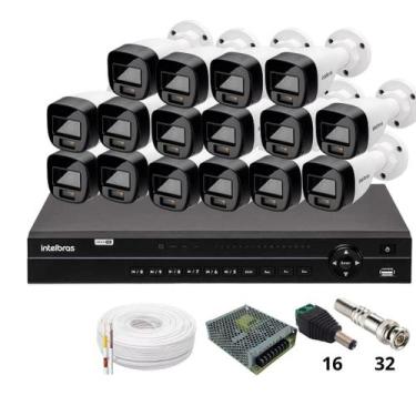 Imagem de Kit 16 Câmeras Intelbras 1220b Full Color  Dvr Intelbras Mhdx 1232 Sem