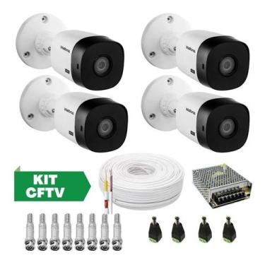 Imagem de Kit 4 Câmeras Hd Vhl 1120 Bullet Intelbras Com Acessórios