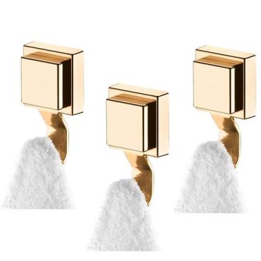 Imagem de Kit 3 Gancho Multiuso Com Ventosa Para Toalha Objetos Utensílios Banhe