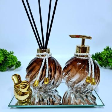 Imagem de Kit Lavabo, Saboneteira, Difusor E Acessórios( Espiral ) - R&A, Espira