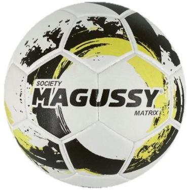 Imagem de Bola Futebol Society Matrix Magussy, Branco, Amarelo, Preto