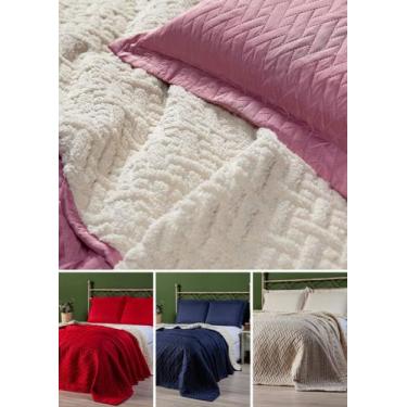 Imagem de cobertor sherpa 03 peças matelado 240cmx220cm toque pele de carneiro m