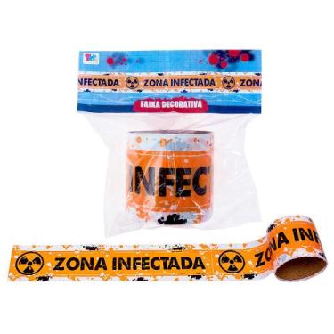 Imagem de Faixa de Decoração Laranja Halloween Festa Zone Infectada - Toy Master