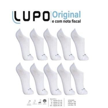 Imagem de 10 pares meias lupo au sport confort sapatilha  03270, Branco, M
