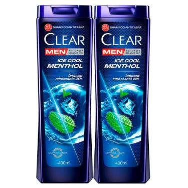 Imagem de Kit 2 Shampoo Clear Men Ice Cool Menthol 400ml