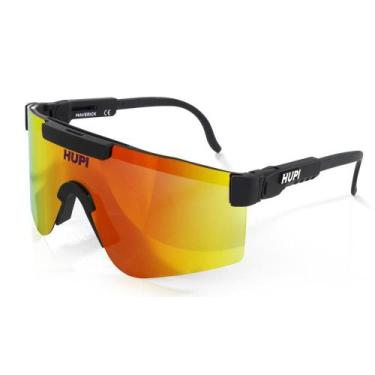 Imagem de Óculos de Sol Esportivo HUPI Maverick Preto/Vermelho - Lente Vermelho 