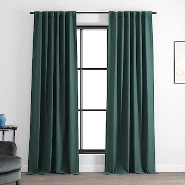 Imagem de HPD Half Price Drapes Bellino Cortinas de Escurecimento de Quarto 270 cm Cortinas Longas para Quarto e Sala de Estar (1 Painel), 127 L x 277 C, Azul-petróleo Bayberry