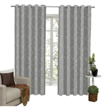 Imagem de Cortina Tecido Jacquard Semi Blackout 2M X 1,80M - Cinza - Campari