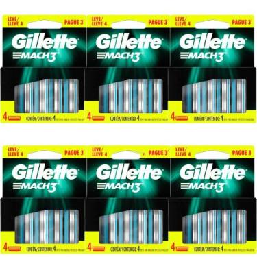 Imagem de Kit 6 Carga Gillete Mach3 4 Unidades cada - Gillette