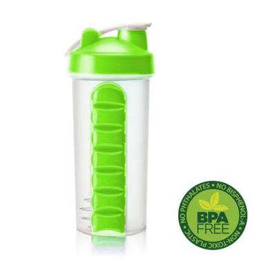 Imagem de Garrafa Squeeze Gold Sports Mixer e Porta Comprimido 750ml, Verde, Úni