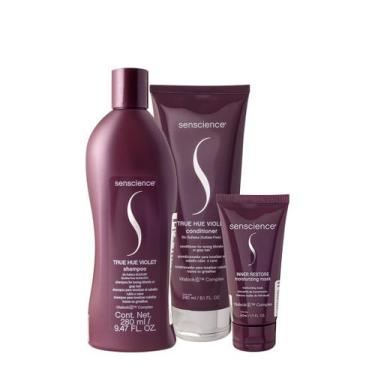 Imagem de Kit Senscience True Hue Violet Inner Restore Home Care 50 (3 produtos)