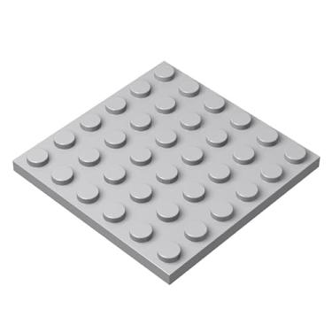 Imagem de Classic Grey Plates Bulk, Light Gray Plate 6x6, Building Plates Flat 20 Piece, Compatible with Lego Parts and Pieces: 6x6 Gray Plates(Color: Light Gray)