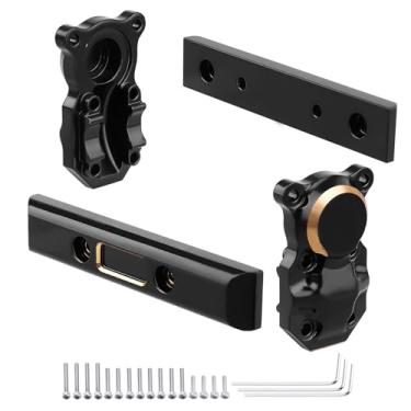 Imagem de HobbyPark Barras laterais de latão, cobre a diferença de latão para upgrades axiais SCX24 1/24 RC Crawler Car SCX24 Fechadura Chevrolet C10 B-17 Betty Wrangler JLU CRC Gladiator Bronco (preto-dourado)