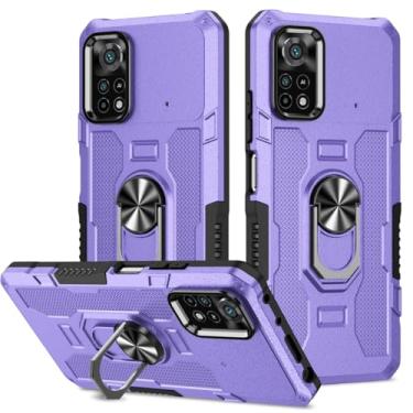 Imagem de HTXWXJC Capa de telefone para Xiaomi Poco X4 Pro 5G, 2201116PG Suporte de anel magnético embutido para carro à prova de choque capa protetora para câmera Xiaomi Poco X4 Pro 5G roxo
