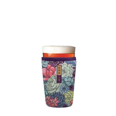 Imagem de Sok It Pint Sok reutilizável neoprene manga isolada para copos de cerveja 473 g (suculentas, manga de vidro quartel)