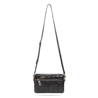 Imagem de Frye Bolsa tiracolo Melissa com estampa de cobra metálica preta, Cobra metálica preta, One Size